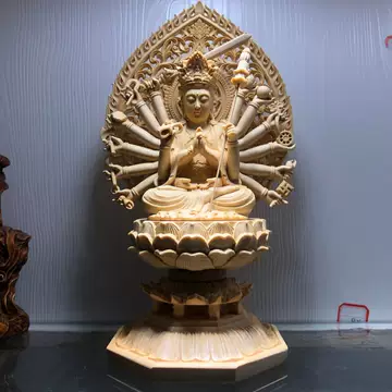 珍品 木彫仏像 准提菩薩座像 准提仏母 彫刻 一刀彫 天然木檜材 珍品 木彫仏像 准提菩薩座像 准提仏母 彫刻 一刀彫 天然木檜