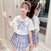 jk Sailor Suit Girl uniform skirt genuine girl childrens school style Primary School students full autumn summer