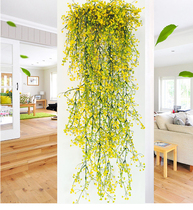 Fake flower green plant hanging wall new flower pot hanging basket simulation Golden Bell Willow Wall plant living room bedroom wall decorations