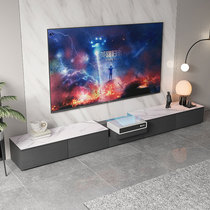Italian solid wood rock board TV cabinet modern simple laser TV cabinet electric telescopic projector platform