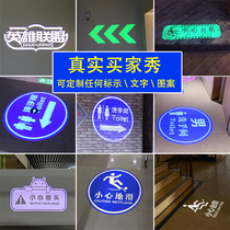 Spotlight Caption CAREFUL STEP GROUND SLIDE TOILET BATHROOM SAFETY PROJECTION LIGHT INDICATOR LIGHT WARNING DOOR HEAD