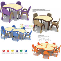 Chitele kindergarten early education luxury liftable learning table baby games solid wood sets of tables and chairs desks