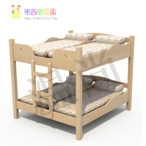 Kindergarten early education children lunch bed multi-person bed Pinus sylvestris wooden bunk bed quadruple bed bed WSh