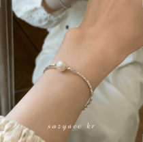 suzyacc kr niche designed to shatter silver pearl bracelet light luxury and simplicity to send girls gift handdress