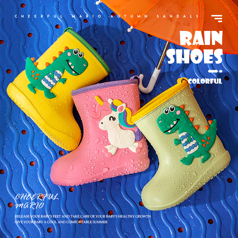 儿童雨靴宝宝防滑雨鞋雨衣套装幼儿园男童女童小孩防水鞋可爱胶鞋