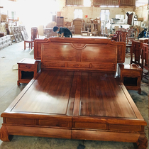 hong mu chuang double sandalwood hedgehog queen bedroom solid wood furniture 1 8 m 1 5 meters new Chinese rosewood bed