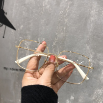 Myopia glasses frame female makeup artifact gold silk edge can be equipped with a degree retro anti-blue light thin decorative eye frame