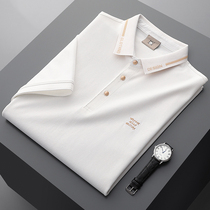Hong Kong Tide brand short-sleeved polo shirt mens business leisure luxury mens thin collared ice T-shirt mens shirt