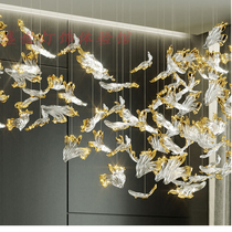 Art decoration air hanging ornaments hotel lobby atrium hanging decoration sales department ceiling decoration creative maple leaf pendant