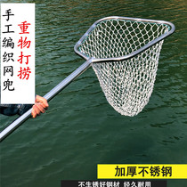Factory direct sales overall thick hexagonal stainless steel double frame copy net big object salvage fish net shrimp net net fishing net