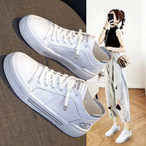  Hong Kong leather explosion white shoes spring and autumn womens shoes 2021 new high-top casual shoes womens all-match canvas shoes
