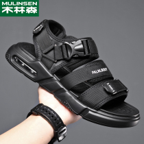 Wood Linson Men Shoes 2022 Summer New Air Cushion Soft Bottom Beach Shoes Non-slip Anti Sweat Outdoor Casual Fashion Sandals