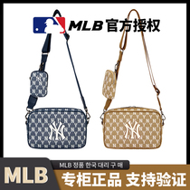 Korea MLB crossbody bag summer new NY old flower retro ins small square bag shoulder bag female camera bag male