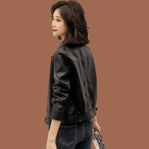 Haining leather leather women short 2021 Spring and Autumn New Korean loose casual sheep jacket small coat