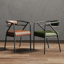 Nordic simple wrought iron backrest armrest dining chair office chair makeup dining room chair restaurant leisure coffee shop chair