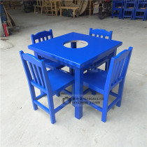 Road side of the old door hot pot table string shop hot pot shop induction cooker integrated table and chair combination hot pot Table Customization
