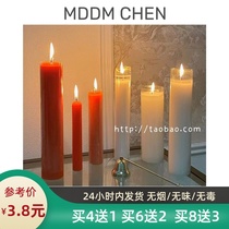 Home solid red candle power outage emergency lighting white wax Spring Festival New Year for Buddha candlelight dinner smokeless and tasteless