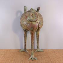 Warring States Period-Shuanghe Sanyu Tripod Antique Collection of Old Objects Leaving Truth and Crafts