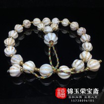True Fidelity Old Collection Antiques Natural Agate Handmade Jewelry Chalcedony Old Beads with Beads Necklace Round Beads Pendant