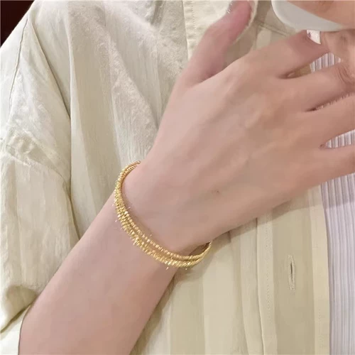 Золотой эластичный браслет, золотые блестки для ногтей, новая коллекция, 24 карат