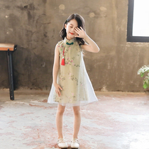 Cool Balahan clothes girls summer ancient wind super fairy male skirt Children China Wind Qi Qi Qipao Dress dress