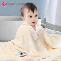 Jielia baby bath towel newborn baby baby soft absorbent non-cotton summer bath towel cover blanket