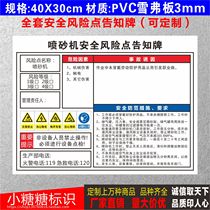 Sandblasting machine safety risk point notice board card when the heart electric shock safety warning sign safety sign sign sign