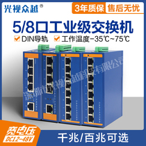 Industrial 100 Gigabit 5-port 8-port switch Rail-type POE Unmanaged Managed Ethernet Switch Wide temperature