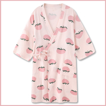 Honeypeach Sweetheart Day Department Refreshing Pure Cotton Cotton Cloth And Pajamas Womens Summer Short Sleeve Bathrobe Sleeping Dresses Sleeping Robes
