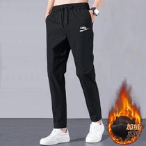 Glint Thickened Casual Long Pants Men Autumn Winter Cotton Pants New Loose Straight Drum Winter Style Warm Sports Mens Pants