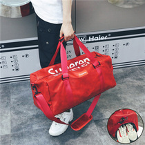 Fitness bag tide Korean short-distance travel bag light luggage bag mens sports bag swimming bag waterproof luggage bag