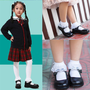 深圳校服小学女生黑色皮鞋中大童演出春秋新款公主鞋友谊书城同款