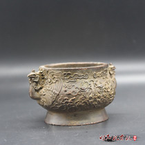 Ancient play miscellaneous collection antique Xuande stove Shuangfeng Incense Burner Buddha Hall is dedicated to the handicraft pendulum