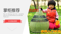 Farming colorful pheasant apprentice media cage bamboo woven chicken cage round breeding colorful pheasant cage size about 42CM