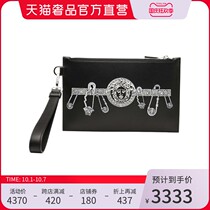 Versace Versace black cow leather LOGO LOGO spring summer mens bag purse