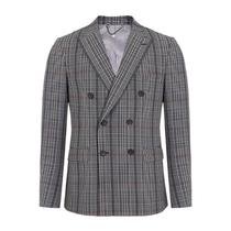 (CLEARANCE AT the end OF the season)DAVIDNAMAN MENS SUIT WOOL GRAY PLAID PATTERN FORMAL SUIT