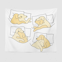 Couple bedside hanging cloth Dog sleeping warm and cute wall cloth rental room dormitory decoration cloth background cloth