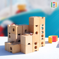 Only carpenter heart wooden three-dimensional track building blocks Classic set Childrens puzzle ball early education slide toy