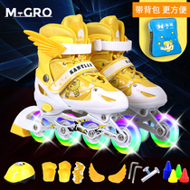 Skates children beginner full set for boys and girls roller skates Children roller skates adjustable flash skates