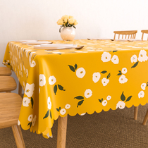 Pvc tablecloth waterproof oil-proof wash-free ins net red fresh garden desk tablecloth tea table mat rectangle