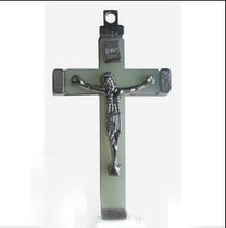 Metal bracket Luminous Jesus Maria Cross icon Necklace pendant Jewelry Craft gift