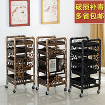 Hair salon trolley Barber Shop Bar car hairdressing tool car multifunctional dyeing and hot locker special mobile trolley