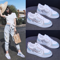 Hong Kong white shoes womens spring and summer 2021 new student all-match womens shoes ins tide casual flat-bottomed sports board shoes