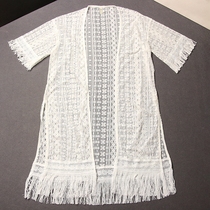 Bikini beach outside the sexy medium-length large size lace jacket cardigan Swimsuit blouse sunscreen can be in the water