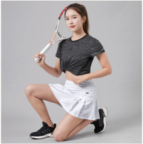 21 summer new womens sports short skirt quick-drying air badminton tennis trouser skirt running fake two-piece half-body pleated skirt