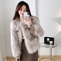 Fox fur fur 2021 new young style small fragrant wind fur one female short wool coat winter