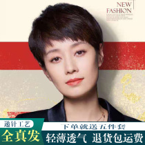  Wig female short hair summer real hair hair set real hair full headgear natural fake hair mother middle-aged and elderly lady