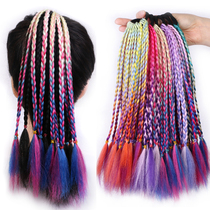 Pony-tailed dirty braid wig color pigtail gradient ethnic style short twist braided hair hip hop children