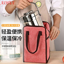 Round lunch box bag portable thick insulation bag aluminum foil student office worker with rice hand bag waterproof lunch bag
