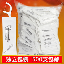 Custom dental floss stick 500 pcs single package Easy to carry Independent packaging Dental floss stick printed logo Dental floss OEM